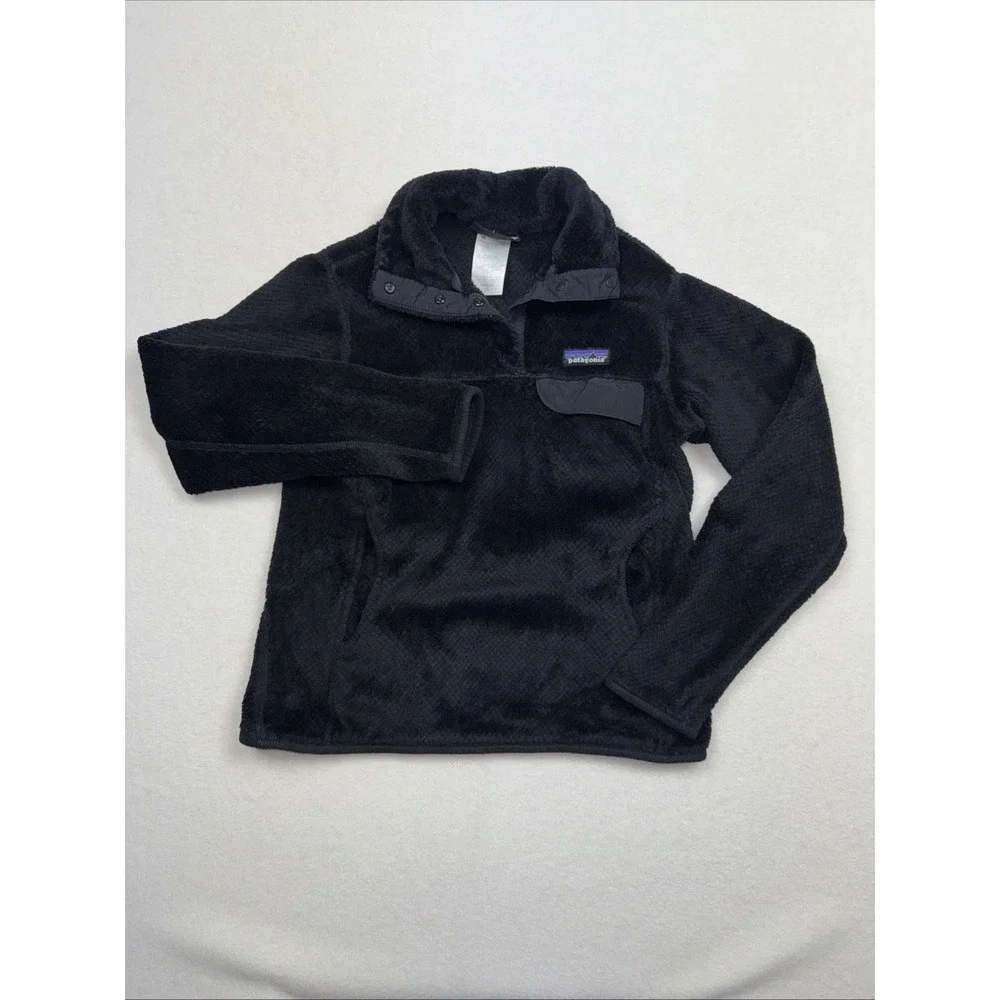 Patagonia Womens Re-Tool Snap-T Fleece Pullover‎ Polartec Size XS Black Soft
